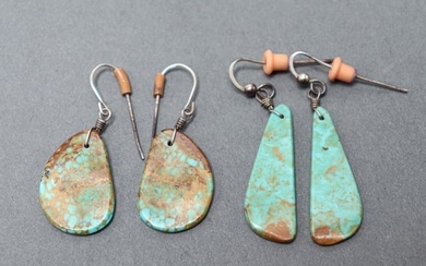 Native American Indian Silver & Turquoise Earrings