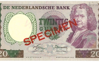 Nederland. 20 gulden. Bankbiljet. Type 1955. Boerhaave - UNC.