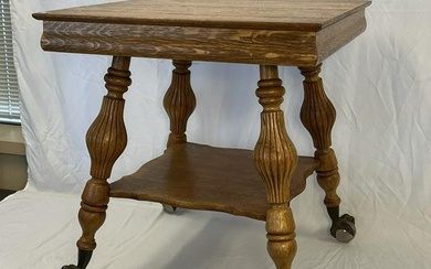 Oak Parlor Table with Claw and Ball Feet