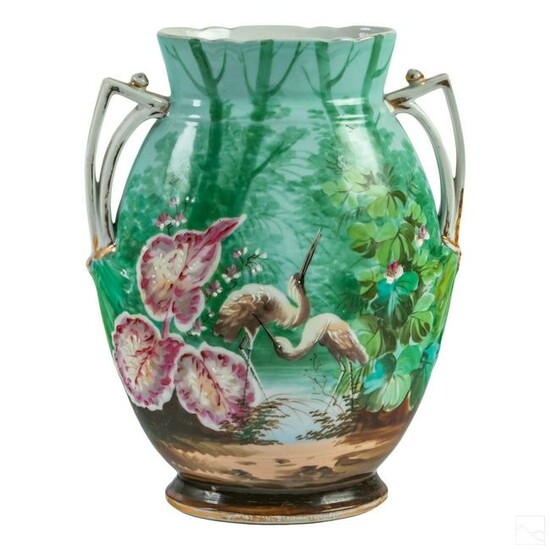 Old Paris Porcelain Antique Gilded Landscape Vase