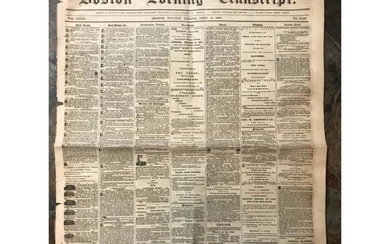 Original 19thc Civil War Boston Newspaper