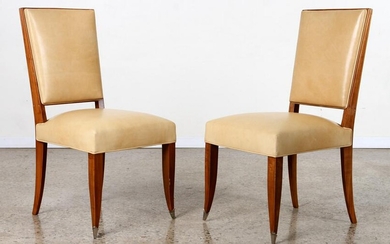 PAIR ANDRE ARBUS STYLE PEAR WOOD SIDE CHAIRS