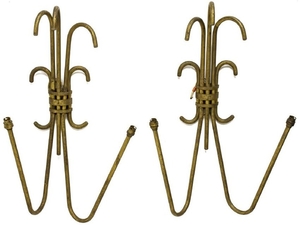 (PAIR) FRENCH MODERN GILT IRON 2-LT WALL SCONCES