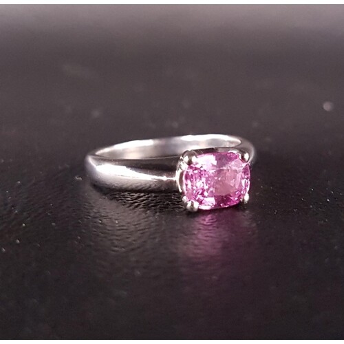 PINK SAPPHIRE SOLITAIRE RING the oval cut sapphire approxima...