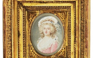 * PORTRAIT DE MARIE-THERESE DE BOURBON-NAPLES, PRINCESSE DES DEUX-SICILES Ecole Française du XIXème siècle