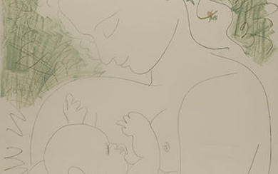 Пабло Пикассо (Pablo Picasso) (1881-1973) Материнство. 29.4.1963. Цветная автолитография, 89×62 см.