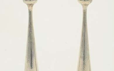 Pair of 12" sterling silver candlesticks by Kalo.
