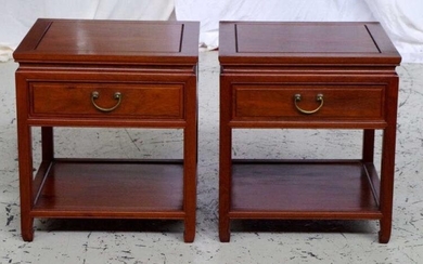 Pair of Chinese 2 tier lamp tables 50.5cm x...