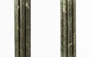 Pair of Classical Green Marble Pedestals