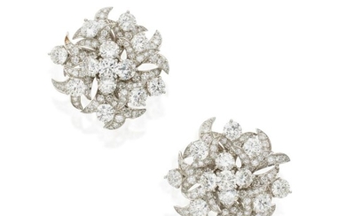 Pair of Diamond Earclips, Donald Claflin for Tiffany & Co.