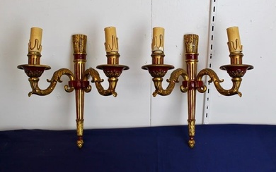 Pair of French Empire Brass Wall Sconce