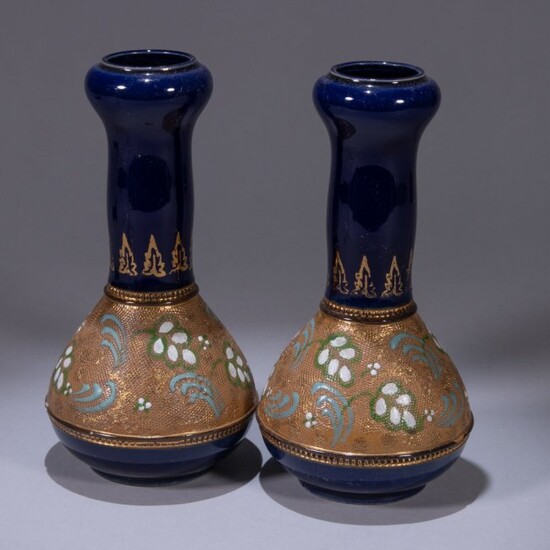 Pair of Royal Doulton Ceramic Art Nouveau Vases
