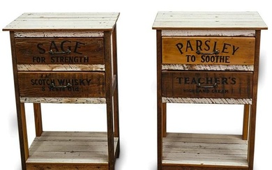 Pair of Rustic Apothecary Side Tables