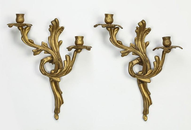Pair of gilt bronze candle sconces