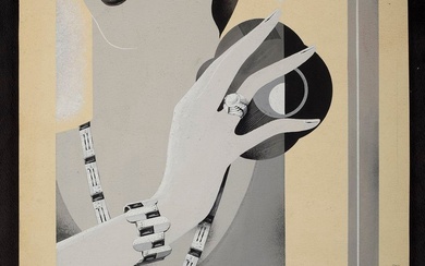 Paul BRANDT (1883-1952). Projet de publicité "PAUL BRANDT" Paris 1931 présentant un dessin stylisé Art...