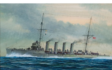 Peintre de marine autrichien Marine Vers 1900/20 Huile sur toile sur carton 25 x 38...