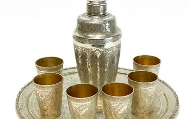 Persian 84 Silver Ornate Vodka Martini Set