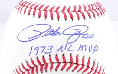 Pete Rose Autographed Rawlings OML Baseball w/ 1973 NL MVP - Beckett W Hologram