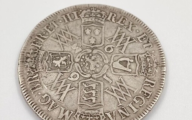 Pièce de demi-couronne en argent William et Mary de 1693. 14.8g Condition comme sur les...