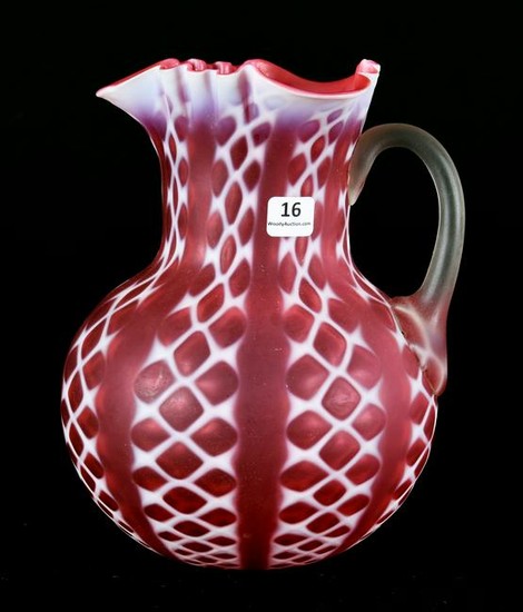 Pitcher, Consolidated Art Glass, Cranberry Opal