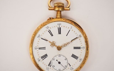 Pocket watch in yellow gold.