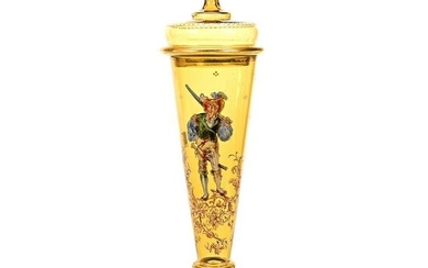Pokal, Solid Amber Bohemian Art Glass