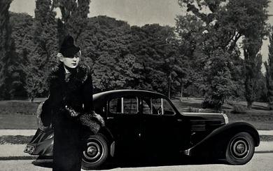 Projet publicitaire Bugatti « Berline et Mannequin », Circa 1938