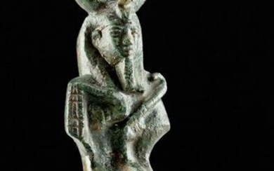 Published Egyptian Bronze Osiris Iah Figure, ex Bonhams