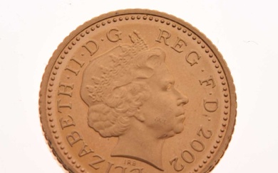Queen Elizabeth II gold 5p coin, 2002