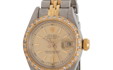 ROLEX, REF. 69173 18K YELLOW GOLD AND STAINLESS STEEL 'OYSTER PERPETUAL DATEJUST' WATCH
