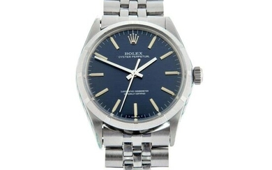 ROLEX - an Oyster Perpetual bracelet watch. Circa 1970. Stainless steel case with engine turned
