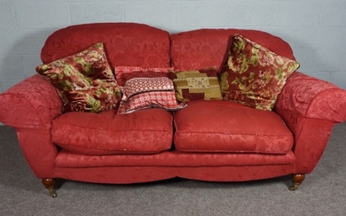 Red Chesterfield, 1980's style, 2 seater sofa