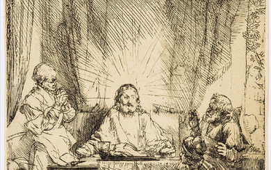 Rembrandt van Rijn (1606-1669) Christ at Emmaus: The Larger Plate