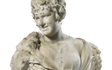 Ignoto scultore fine XIX secolo, Ritratto di signora sorridente