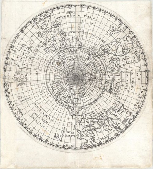 Ritter's Circular Sundial World Map, "[Untitled - World]", Ritter, Franz