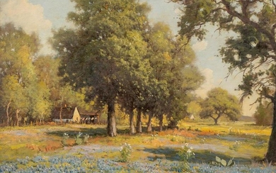 Robert Wood (1889-1979), "Texas Bluebonnets", oil