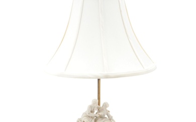Rococo Courting Couple Bisque Table Lamp, Mid to Late 20th Century