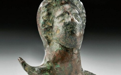 Roman Leaded Bronze Bust - Janus Headed Female