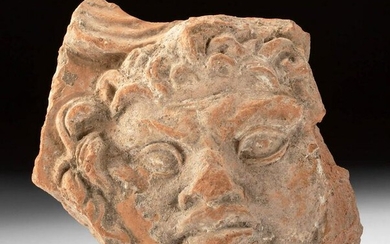 Roman Terracotta Relief Plaque Fragment w/ Gorgon Face