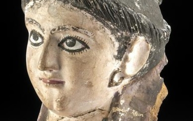 Romano-Egyptian Plaster Mummy Mask of Woman