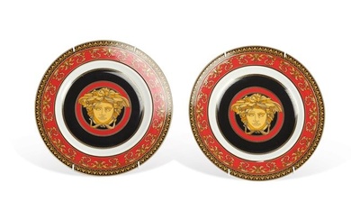 Rosenthal x Versace, Medusa, pair of round plates