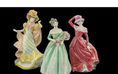 Royal Doulton Hand Painted Trio of Porcelain Figures ( 3 ) C...