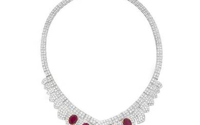 Ruby, Diamond and 18K Necklace