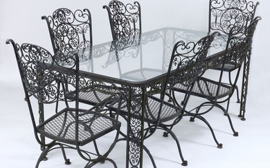 Russell Woodard seven-piece patio dining set