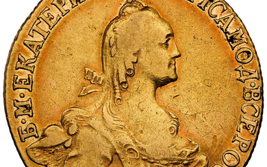 Russia: , Catherine II gold 10 Roubles 1772 C??-TI XF Details (Obverse Spot Removed) NGC,...