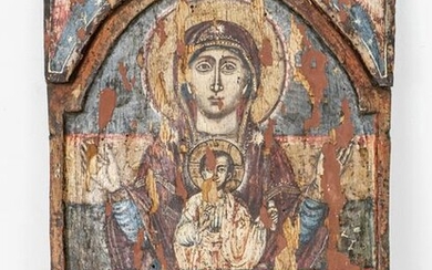 Russian Icon of Child Jesus, Theotokos, Hierarchs