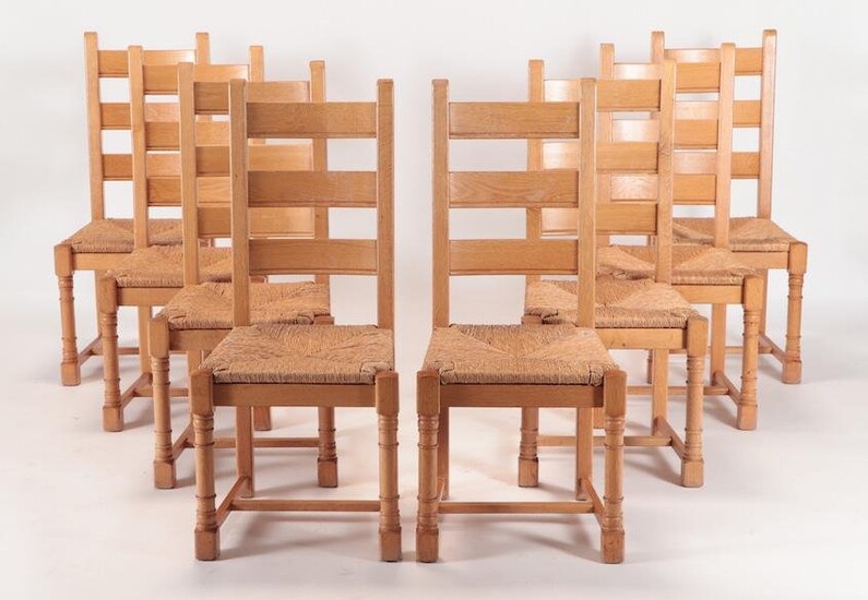 SET OF 8 FRENCH DINING CHAIRS 1960