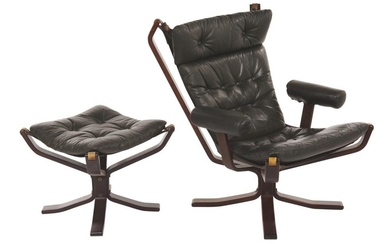 SIGURD RESELL 'FALCON' CHAIR AND OTTOMAN BY VATNE MOBLER