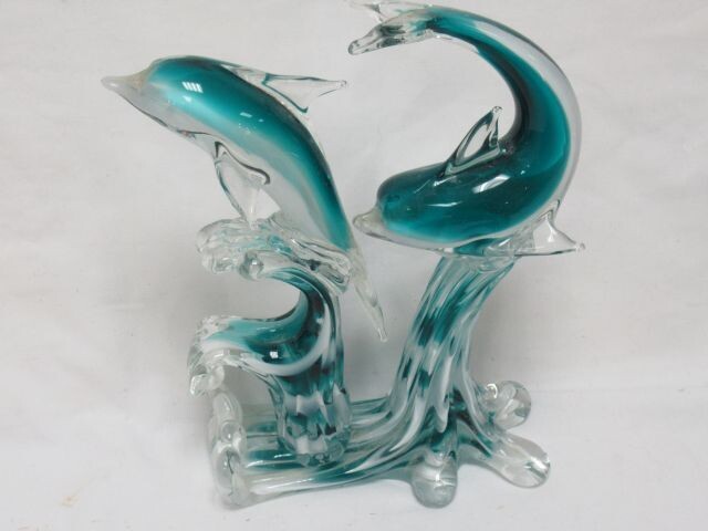 Sculpture en verre moulé, figurant des dauphins.... - Lot 616 - Enchères Maisons-Laffitte
