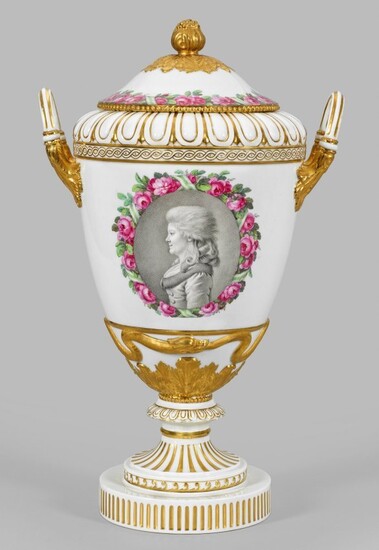 Seltene große königliche "Weimar-Vase" mit Porträt